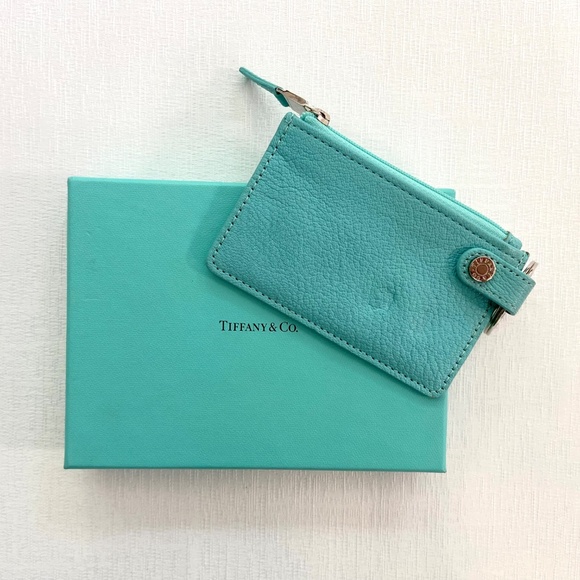 Authentic Tiffany & Co. Key Cles Zipper Pouch Tiffany Blue - Card Holder - Picture 9 of 16
